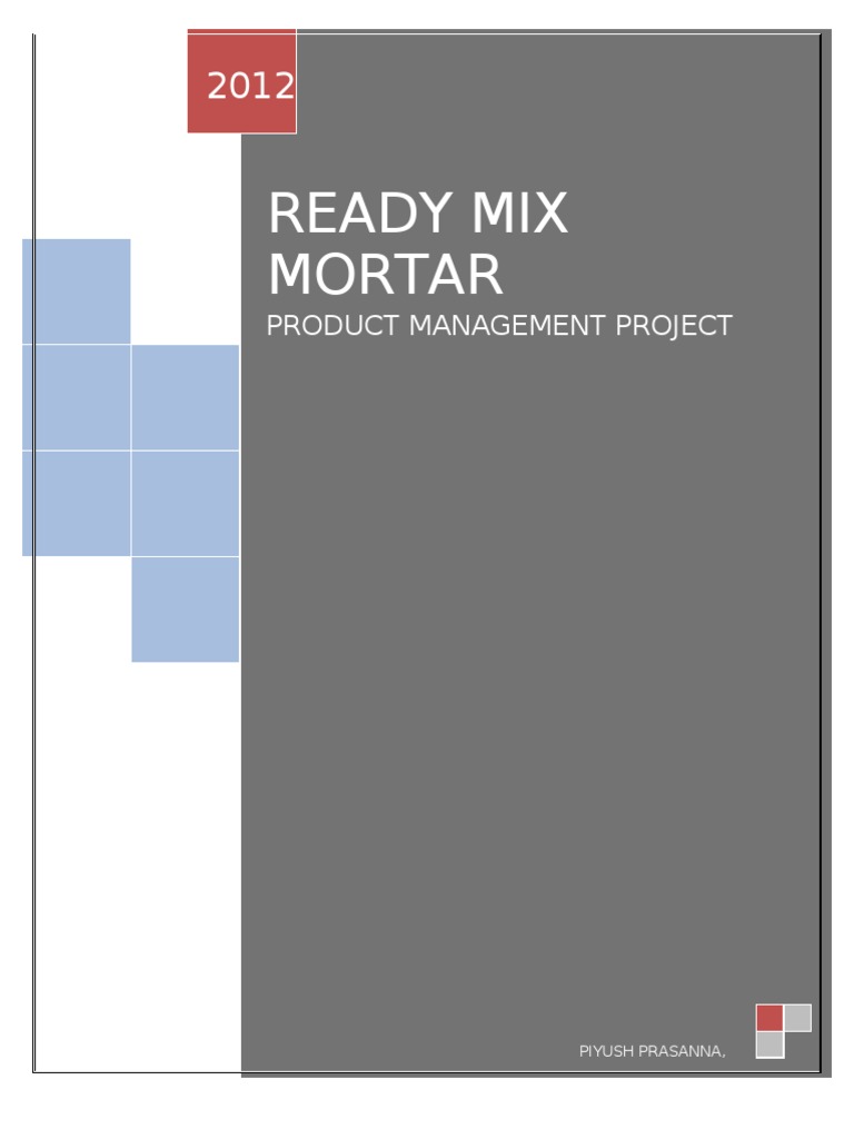 PDM Project Report by Piyush Prasanna | PDF | Concrete | Market ...