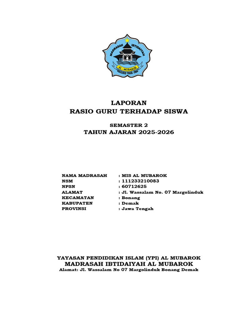 Laporan Rasio Guru Terhadap Siswa | PDF