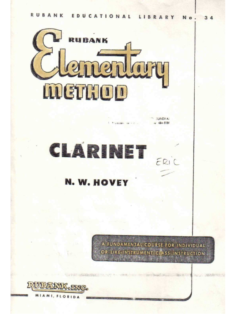 Rubank Elementary Method - Clarinet | PDF