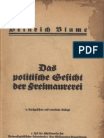 Blume, Heinrich - Das Politische Gesicht Der Freimaurerei (1937, 186 S., Scan, Fraktur)