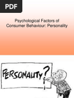 Psychological Factors of Consumer Behaviour: Personality