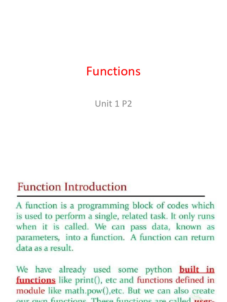 functions | PDF | Computer Programming