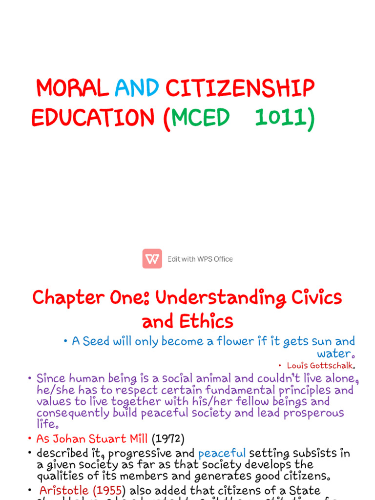 Chapter One and Two Civic and Moral Education | PDF | Utilitarianism ...