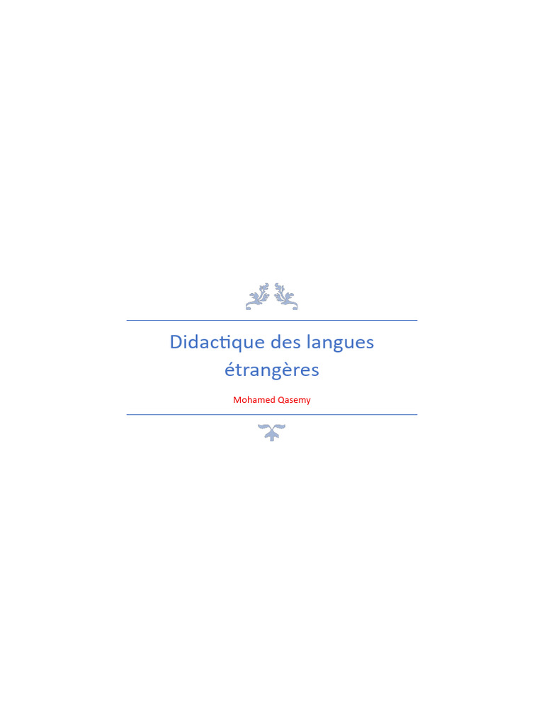 Didactique Du FLE | PDF | Apprentissage | Pédagogie