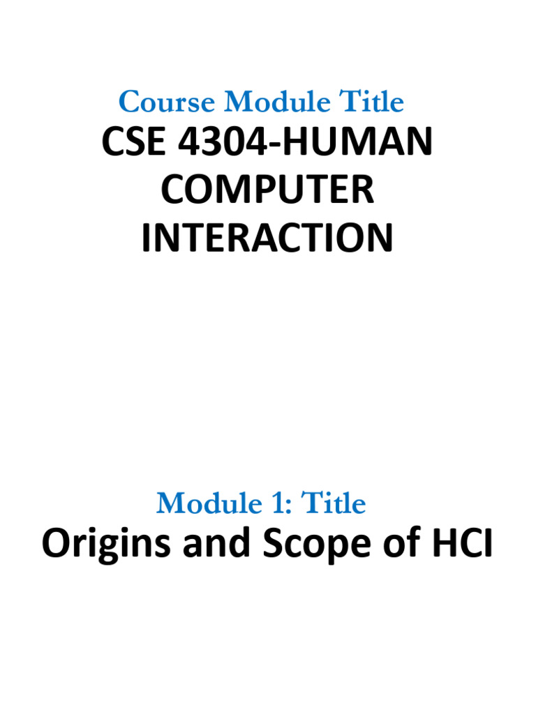 CSE 4304 Lesson 1 Introduction | PDF | Human–Computer Interaction ...