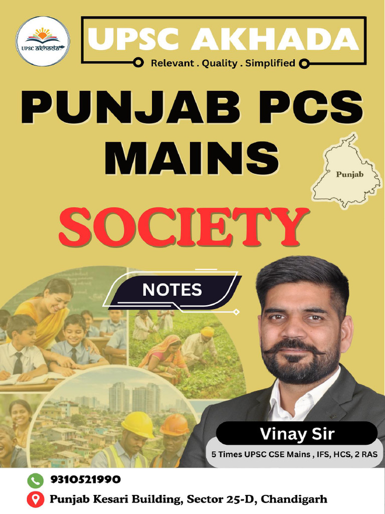 Punjab PCS Society Notes-1 | PDF | Kinship | Family