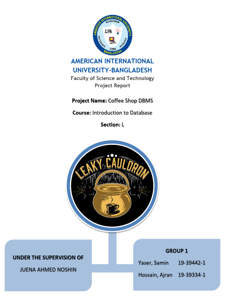 Group 1 Coffee Shop DBMS | PDF | Databases | Data Management
