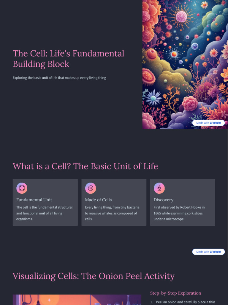 The Cell Lifes Fundamental Building Block | PDF | Cell (Biology ...