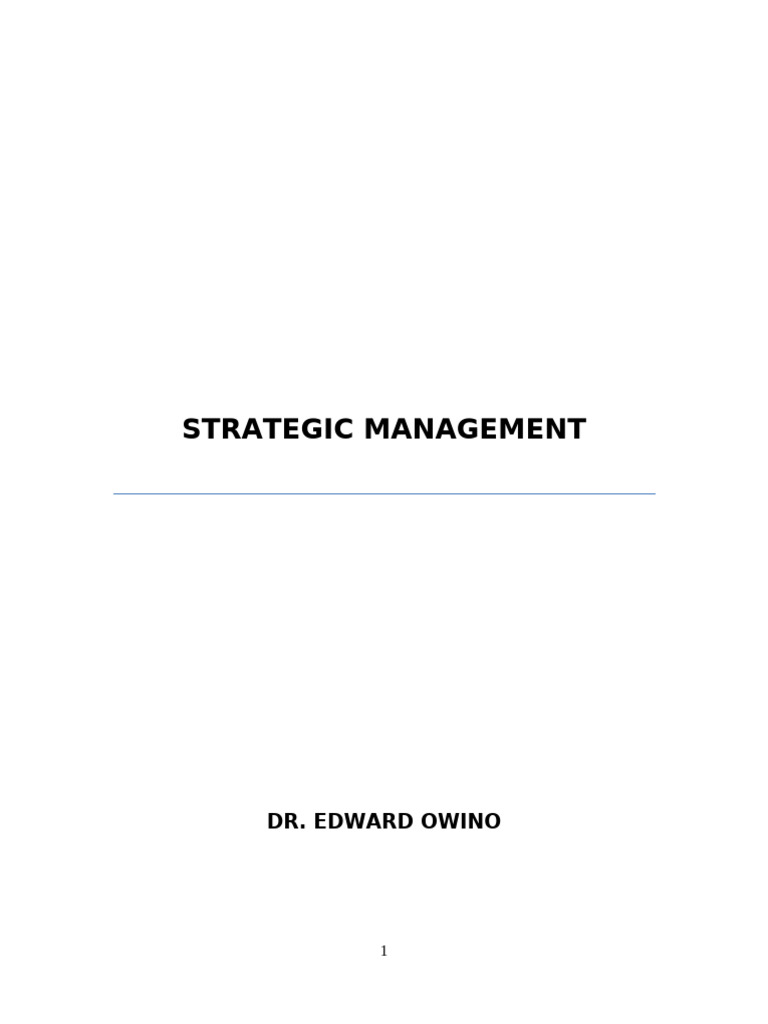 STRATEGIC MANAGEMENT notes-1 | PDF | Strategic Management | Business
