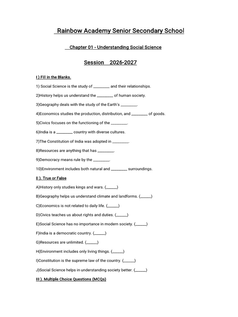 Class IX - ch01 (Understanding Social Science) | PDF | Social Sciences ...
