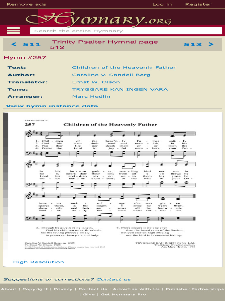 Trinity Psalter Hymnal Page 512 Hymnary.org | PDF