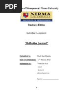 Download Reflective Journal Business Ethics by Siddharth Shah SN102679800 doc pdf