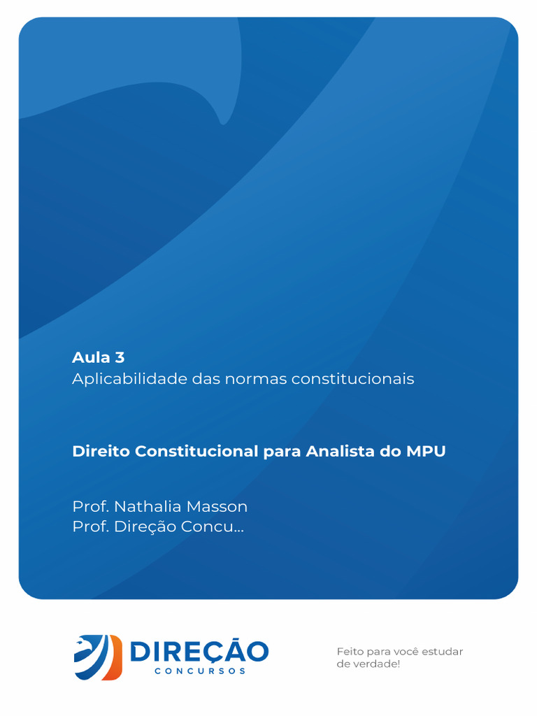 Aula 03 - Aplicabilidade das normas constitucionais | PDF ...