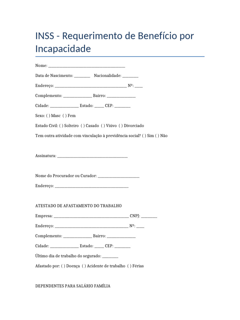 Requerimento Inss | PDF