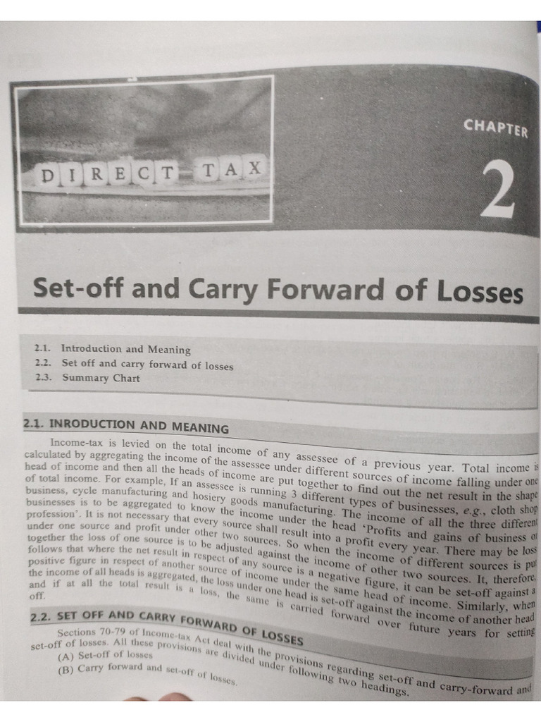 Set Off and Carry Forward of Losses | PDF
