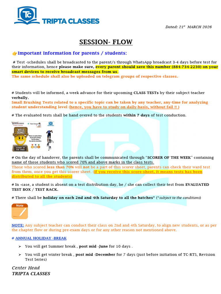 Session Flow 2026 27 | PDF