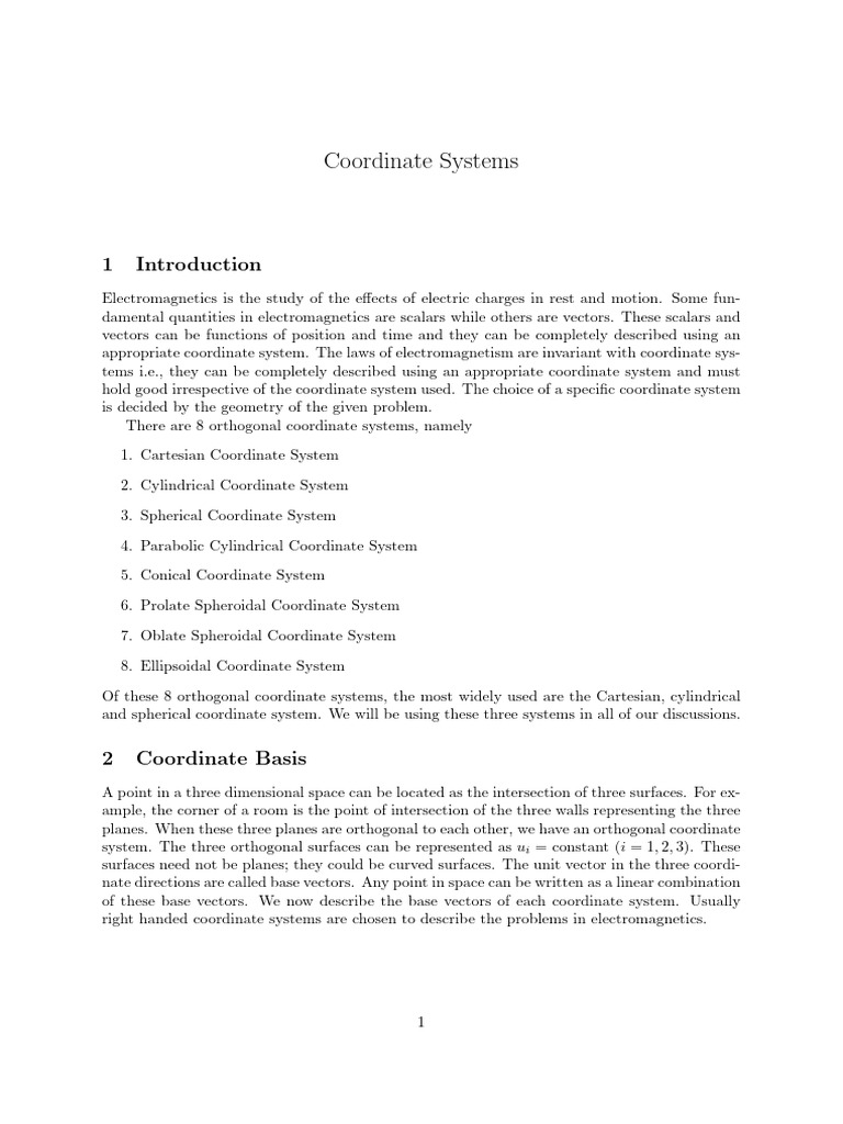 Lec (1) &lec | PDF | Divergence | Coordinate System