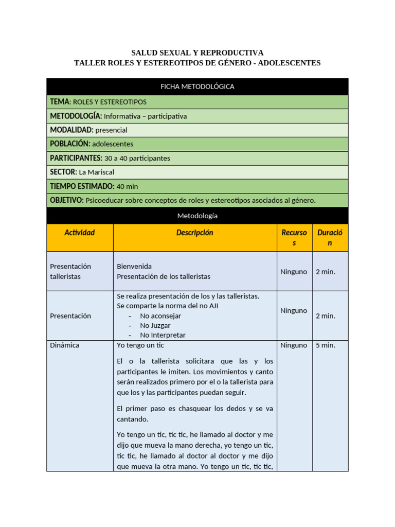 Roles y Estereotipos Adolescentes | PDF | Género | Estudios de género