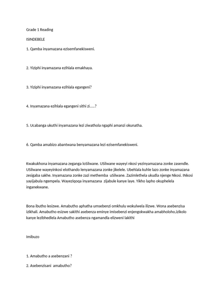 Grade 1 Reading | PDF | Rabbit | Elephant