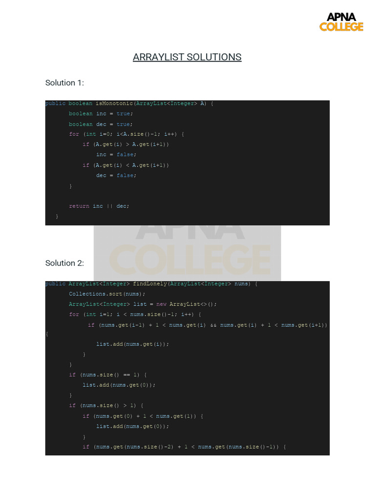 18. ArrayList Solutions | PDF | Computer Programming | Mathematics