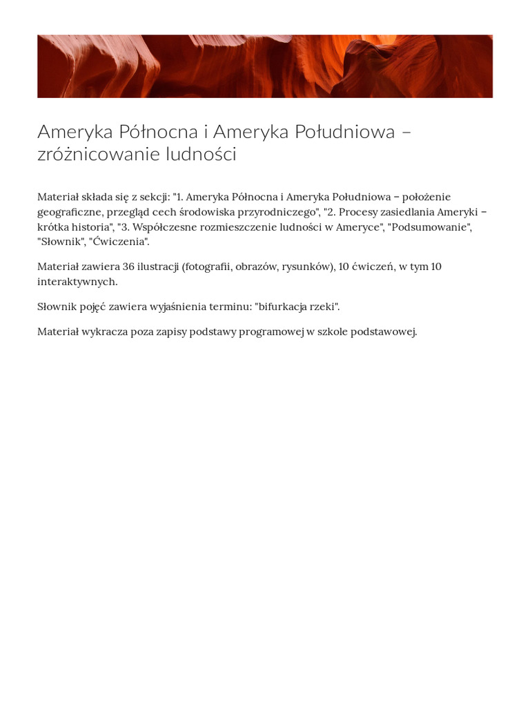 Ameryka Polnocna I Ameryka Poludniowa - Zroznicowanie Ludnosci | PDF