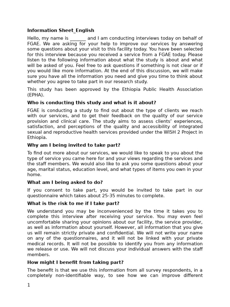 Information Sheet English | PDF