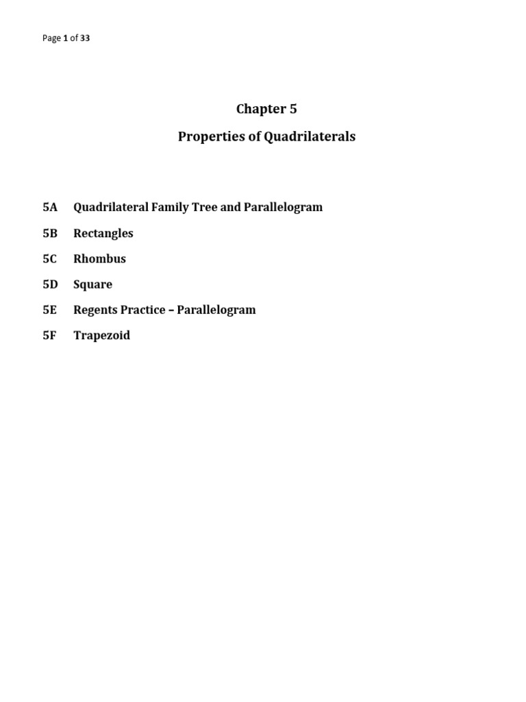 Geo Chapter 5 Notes Quadrilaterals | PDF | Rectangle | Elementary Geometry