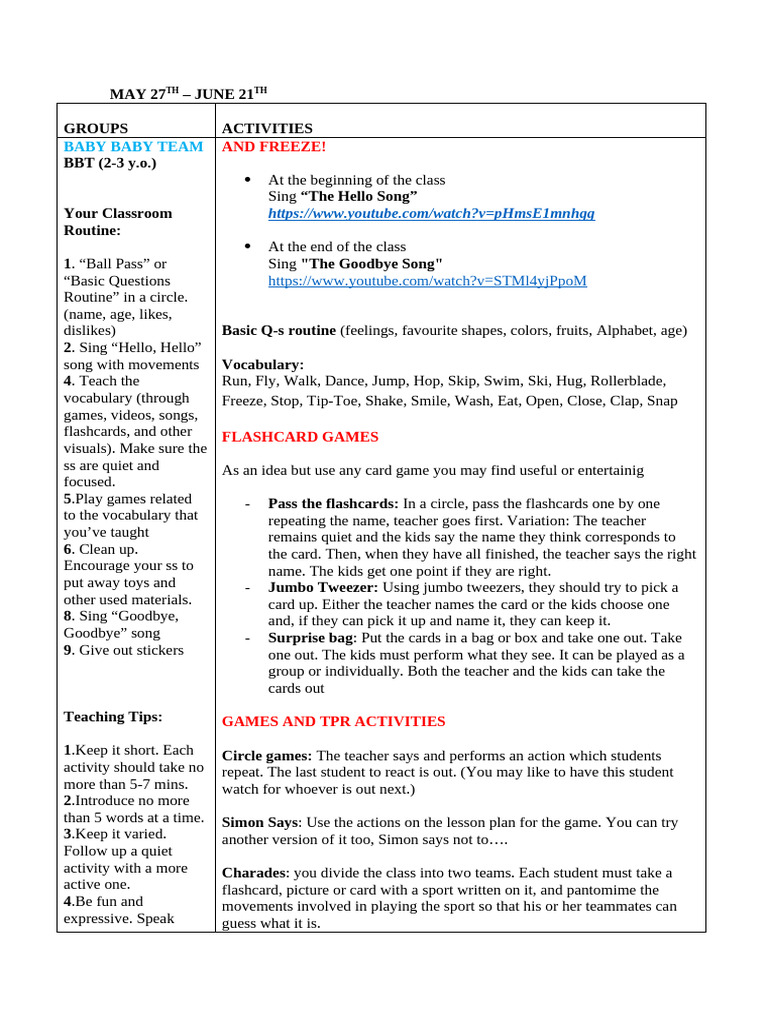 MULTILEVEL ACTIONS LESSON PLAN | PDF