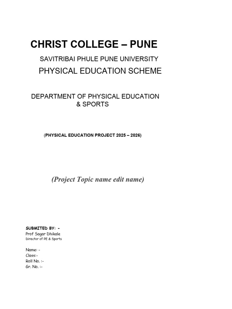 Front Page Physical Education 2026 | PDF