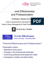 Personal Effectiveness and Professionalism: Professor Sheila Corrall