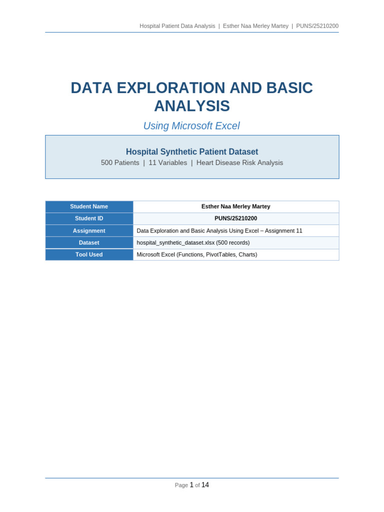 Hospital Analysis Report Martey | PDF | Cardiovascular Diseases | Blood ...