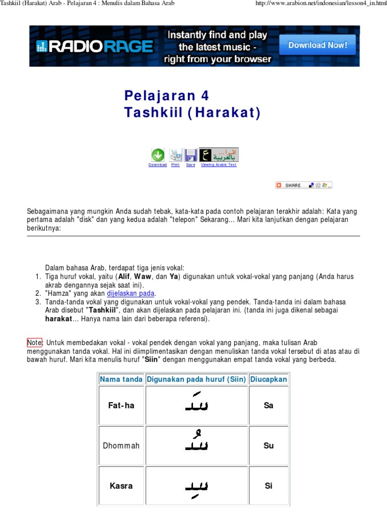 Tashkiil Harakat Arab Pelajaran 4 Menulis Dalam Bahasa Arab Pdf