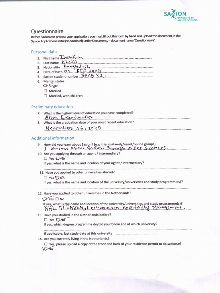 Questionnaire() | PDF