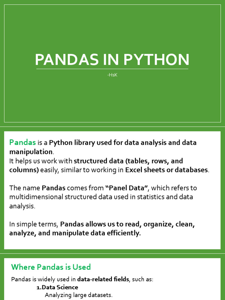 Pandas | PDF | Data | Computer Data