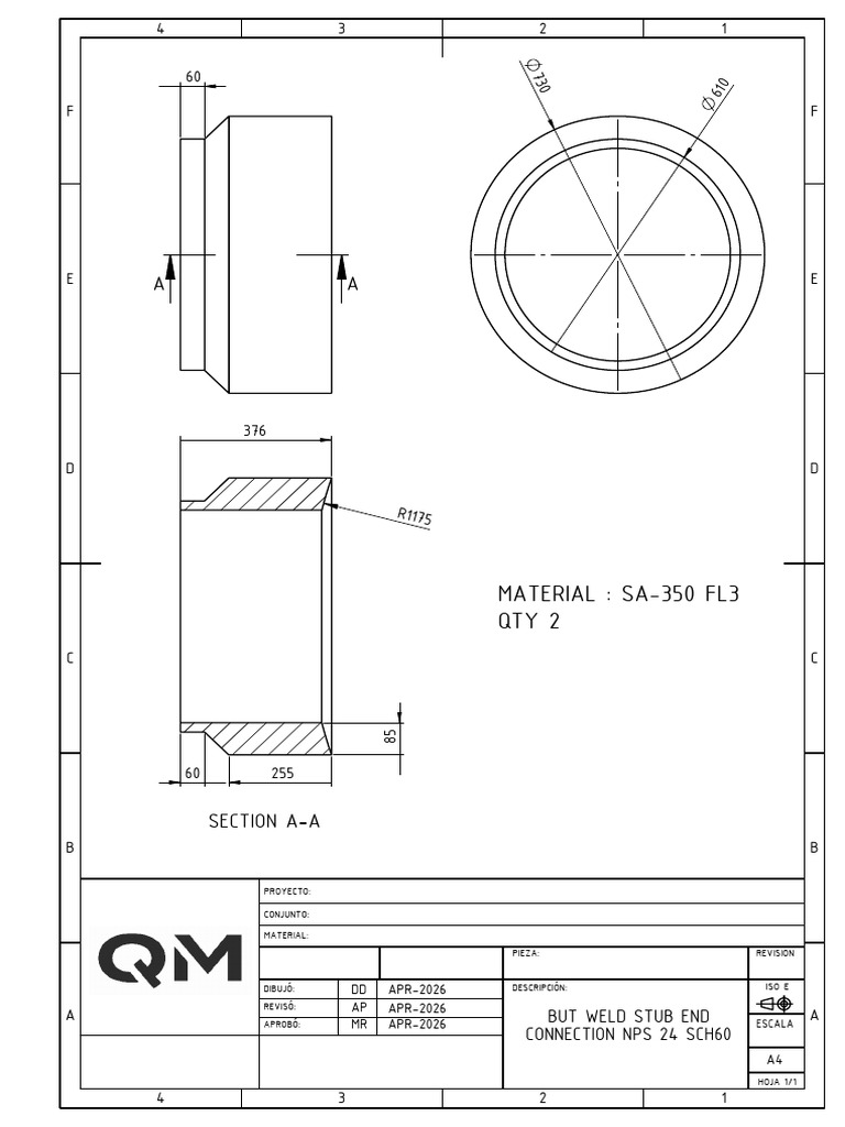 But Weld Stub End Connection NPS24 MH | PDF