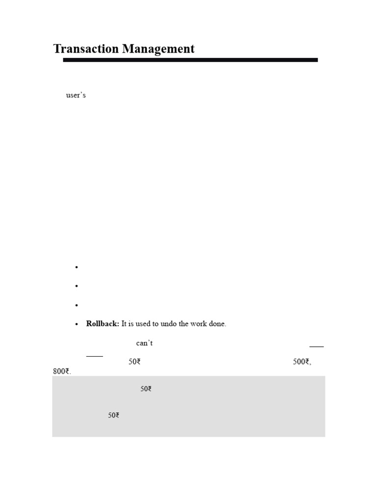 Transaction Management Full Notes | PDF | Database Transaction ...