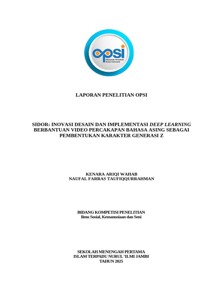 LAPORAN PENELITIAN OPSI KENARA DAN NAUFAL (AutoRecovered) | PDF