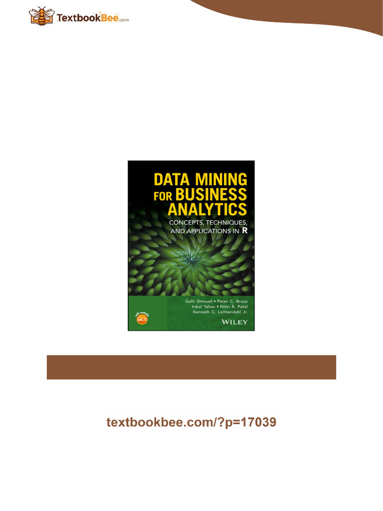DATA MINING FOR BUSINESS ANALYTICS Concepts Techniques and Applications ...