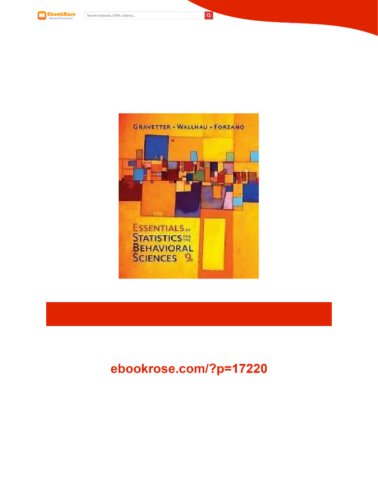 Essentials of Statistics for The Behavioral Sciences 9th Edition ...