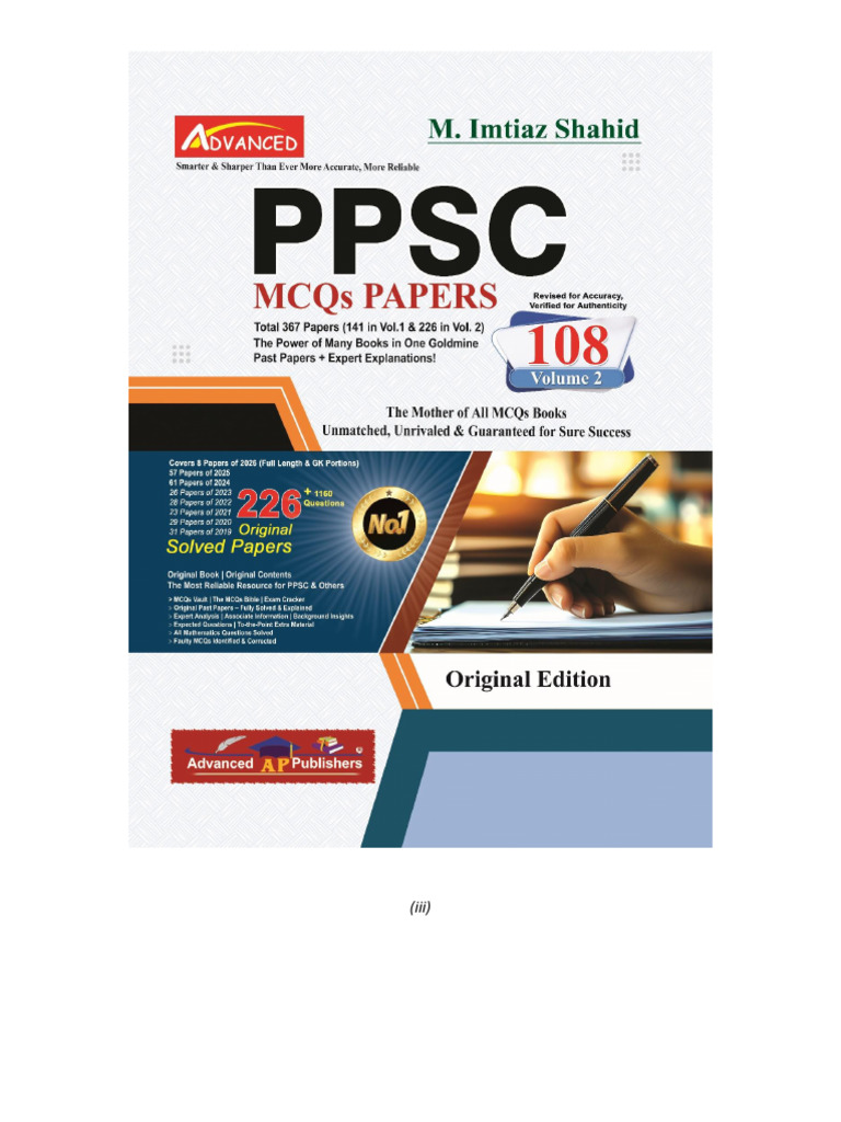 Contents PPSCModel Papers 108 | PDF | Multiple Choice