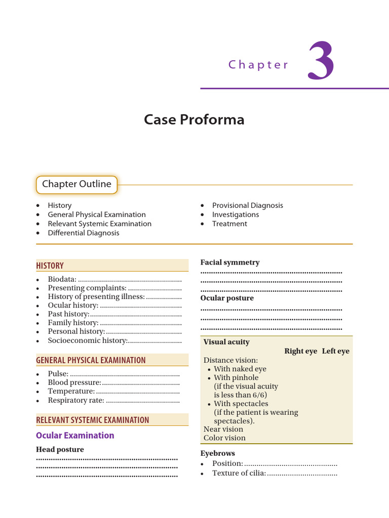 proforma | PDF | Cataract | Medical Specialties