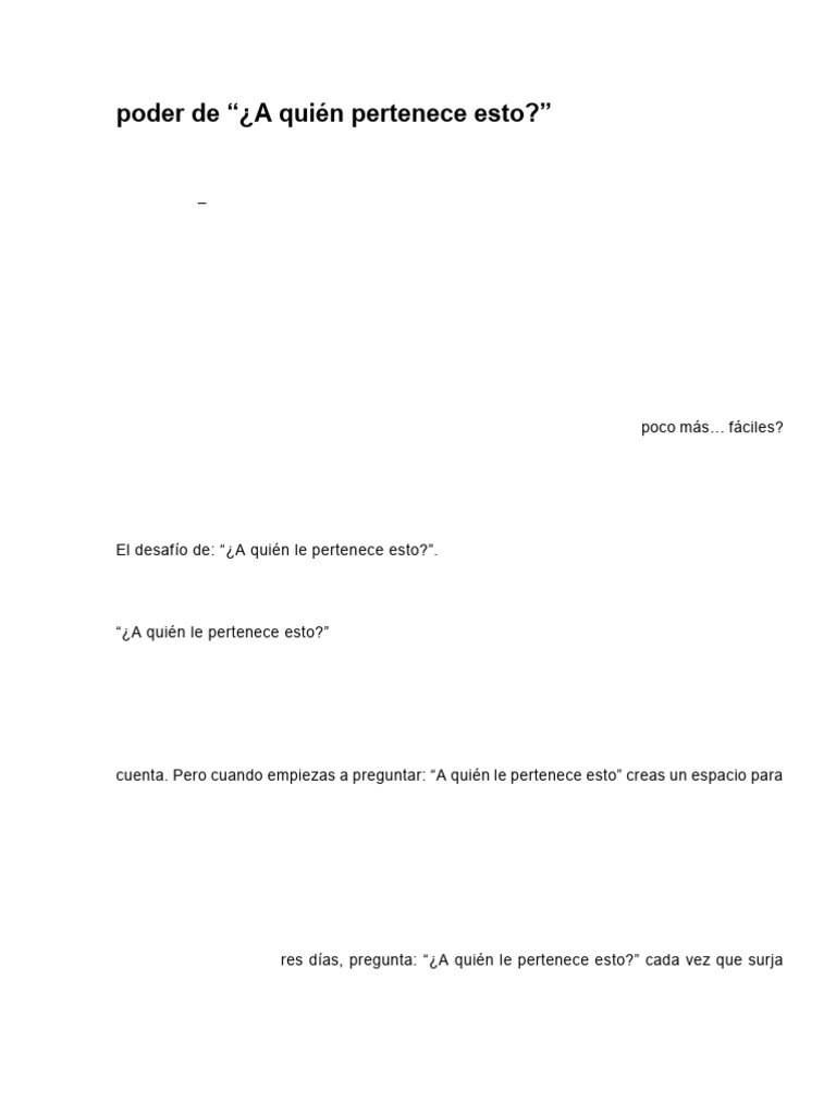 A Quien Le Pertenece Esto | PDF