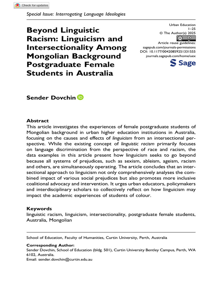 1 Racismo Linguistico e Linguicismo Mongolia | PDF | Intersectionality ...