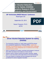 Driver Alcohol Detection System For Safety (DADSS) A Cooperative Research Effort Between Industry and Government