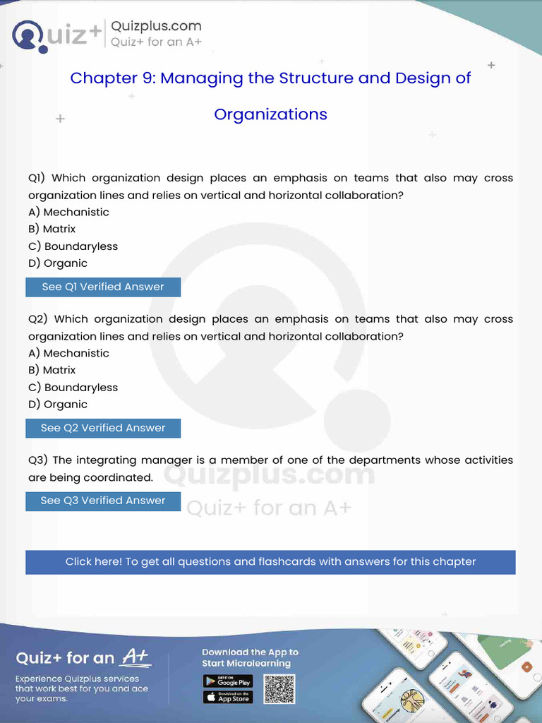 Which Organization Design Places an Emphasis on Teams That Also May ...