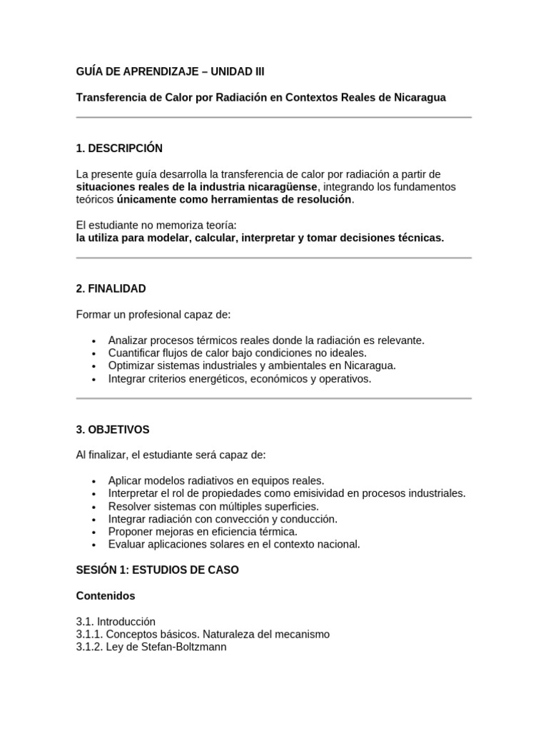Guía de Aprendizaje | PDF | Transferencia de calor | Calor