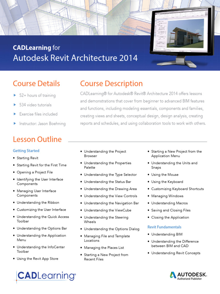 CL Outline Autodesk Revit Architecture 2014 | PDF | Rendering (Computer ...