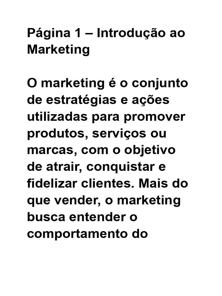 Página 1 - Introdução Ao Marketing | PDF | Marketing | Gestão de marcas
