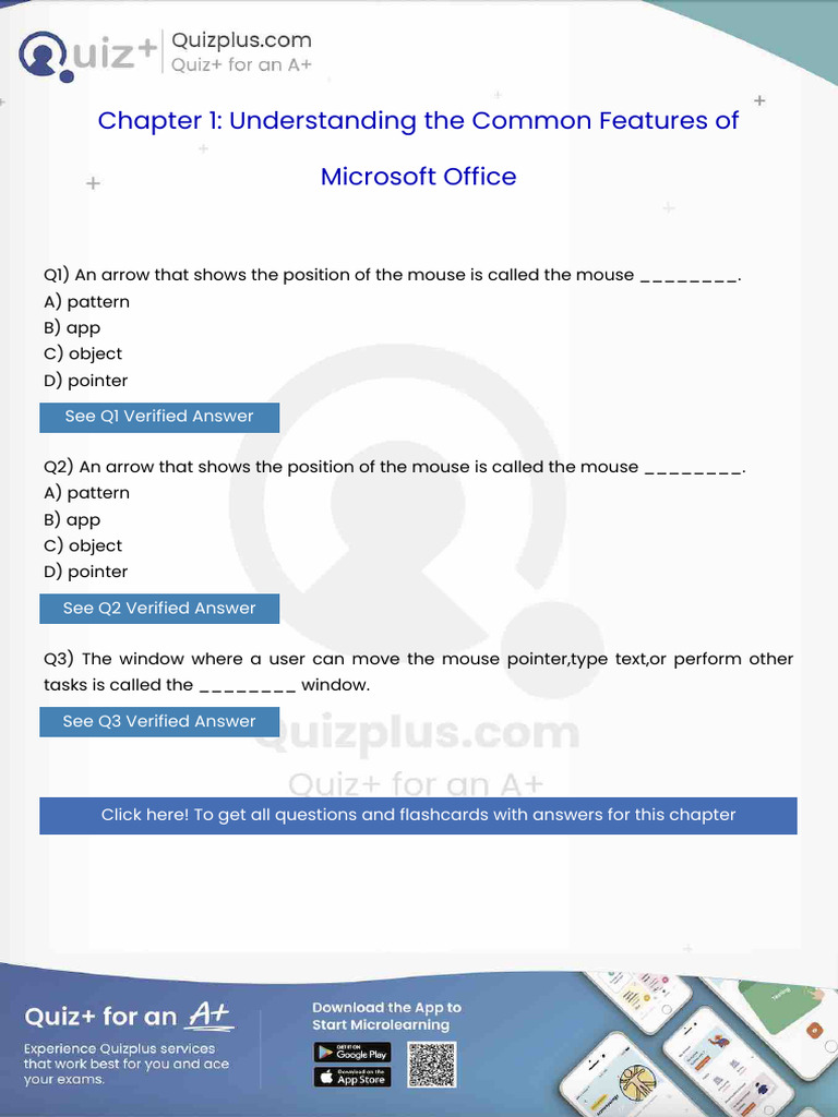 An Arrow That Shows the Position of the Mouse is Called the Mouse | PDF ...