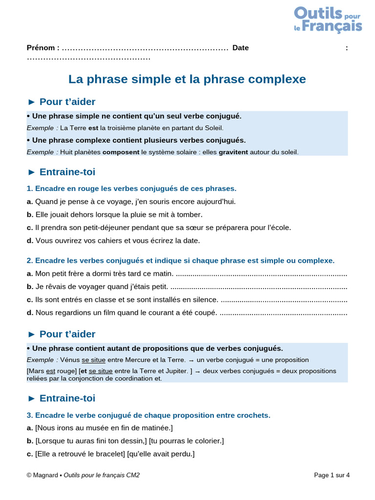 Opf Cm2 Remediation Extrait | PDF | Phrase | Planètes